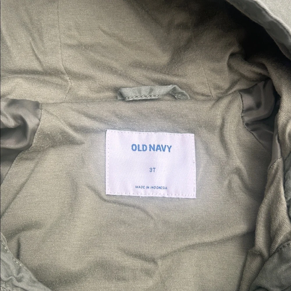 Old Navy Toddler Green Khaki Hooded Jacket, Size 3T